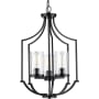 Progress Lighting Lassiter 3 Light 17" Wide Chandelier Matte Black