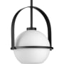 Progress Lighting Delayne 9" Wide Mini Pendant with Frosted Glass Shade Matte Black