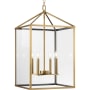 Progress Lighting Hillcrest 4 Light 17" Wide Pendant Vintage Brass