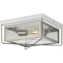 Progress Lighting Barlowe 2 Light 12" Wide Flush Mount Ceiling Fixture Stainless Steel