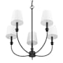 Prominence Home Billet 5 Light 26" Wide Chandelier with Cotton Shades Matte Black