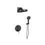Pulse Olimpia Pressure Balanced Shower System with Shower Head, Hand Shower, Slide Bar, Hose, and Valve Trim Matte Black