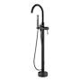 Pulse ShowerSpas Floor Mounted Tub Filler with Built-In Diverter - Includes Hand Shower Matte Black