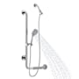 Pulse Ergo 2.5 GPM Multi-Function Handshower with Ergonomic Left-Handed Grab Bar - Less Valve and Trim Polished Stainless Steel