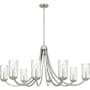 Quoizel Allard 8 Light 45" Wide Taper Candle Style Chandelier with Water Glass Shades Brushed Nickel