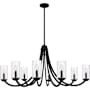 Quoizel Allard 8 Light 45" Wide Taper Candle Style Chandelier with Water Glass Shades Matte Black