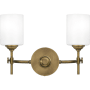 Quoizel Aria 2 Light 15" Wide Vanity Light Weathered Brass