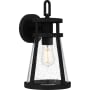 Quoizel Barber 15" Tall Wall Sconce with Seedy Glass Shade Matte Black