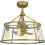 Quoizel 22 Inch Indoor Fandelier with Remote Control Weathered Brass