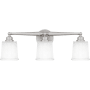 Quoizel Cecilia 3 Light 24" Wide Bathroom Vanity Light with Sandblasted Glass Shades Brushed Nickel