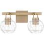 Quoizel Celina 2 Light 16" Wide Vanity Light with Faceted Glass Shades Bronze Gold