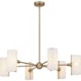 Quoizel Curran 6 Light 36" Wide Chandelier with Ribbed Swirl Glass Shades Bronze Gold