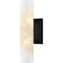 Quoizel Curran 2 Light 19" Tall Wall Sconce with Swirl Glass Shade Matte Black