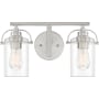Quoizel Emerson 2 Light 16" Wide Bathroom Vanity Light Brushed Nickel