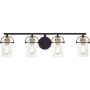 Quoizel Emerson 4 Light 34" Wide Bathroom Vanity Light Matte Black