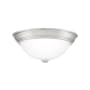 Quoizel Erwin 2 Light 13" Wide Flush Mount Bowl Ceiling Fixture with Frosted Glass Shade Brushed Nickel