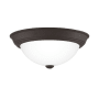 Quoizel Erwin 2 Light 13" Wide Flush Mount Bowl Ceiling Fixture with Frosted Glass Shade Old Bronze