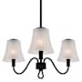 Quoizel McKinney 3 Light 22" Wide Taper Candle Chandelier with Swirl Glass Shades Matte Black
