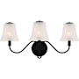 Quoizel McKinney 3 Light 23" Wide Vanity Light with Swirl Glass Shades Matte Black