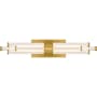 Quoizel Talbott 8 Light 24" Wide LED Bath Bar with Ribbed Acrylic Shades Brushed Gold
