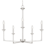 Quoizel Prescott 5 Light 26" Wide Taper Candle Style Chandelier Brushed Nickel