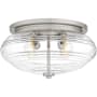 Quoizel Gatonby 4 Light 16" Wide Flush Mount Ceiling Fixture with Clear, Ribbed Glass Shade Brushed Nickel