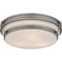 Quoizel Grafton 3 Light 16" Wide Flush Mount Ceiling Fixture with Opal Etched Glass Shade Antique Nickel