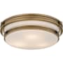 Quoizel Grafton 3 Light 16" Wide Flush Mount Ceiling Fixture with Opal Etched Glass Shade Weathered Brass