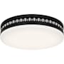 Quoizel Carey 16" Wide LED Flush Mount Drum Ceiling Fixture with Frosted Glass Shade Matte Black