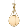 Quoizel Aliyah 11" Wide Pendant with Etched Opal Shade Aged Brass