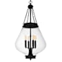 Quoizel Wallace 4 Light 16" Wide Pendant with Clear Glass Shade Matte Black