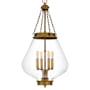 Quoizel Wallace 4 Light 16" Wide Pendant with Clear Glass Shade Weathered Brass