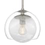 Quoizel Eslinger 10" Wide Mini Pendant with Clear and Cloud Glass Shades Brushed Nickel