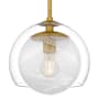 Quoizel Eslinger 10" Wide Mini Pendant with Clear and Cloud Glass Shades Brushed Gold