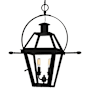 Quoizel Rue De Royal 2 Light 21" Wide Outdoor Pendant with Clear Glass Shade Earth Black