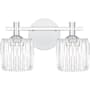 Quoizel Spade 2 Light 14" Wide Vanity Light with Ribbed Acrylic Shades Polished Chrome