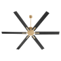 Quorum International Zeus 80" 6 Blade Indoor / Outdoor Ceiling Fan with Remote and Wall Control Aged Brass