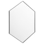 Quorum International Hexigon 24" W x 34" H Modern Geometric Metal Framed Bathroom Wall Mirror Matte Black
