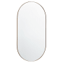 Quorum International Capsule 21" W x 40" H Modern Oval Metal Framed Bathroom Wall Mirror Gold