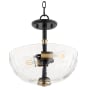 Quorum International Monarch 2 Light 13" Wide Pendant Noir / Aged Brass