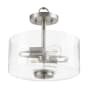 Quorum International Dakota 2 Light 12" Wide Pendant Satin Nickel
