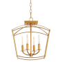 Quorum International Mantle 4 Light 15" Wide Pendant Gold Leaf