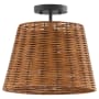 Quorum International Wicker 3 Light 13" Wide Semi-flush Ceiling Fixture Matte Black