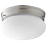 Quorum International Single Light 7" Wide Flush Mount Ceiling Fixture Satin Nickel / Satin Opal