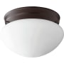 Quorum International Single Light 7" Wide Flush Mount Ceiling Fixture Oiled Bronze / Satin Opal