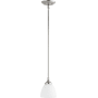 Quorum International Enclave Single Light 5-1/2" Wide Mini Pendant Satin Nickel