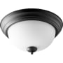 Quorum International 2 Light 14" Wide Flush Mount Bowl Ceiling Fixture Noir / Satin Opal