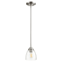 Quorum International Barkley 6" Wide Mini Pendant Satin Nickel / Clear Seeded
