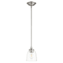 Quorum International Rossington 5" Wide Mini Pendant Satin Nickel / Clear Seeded
