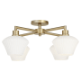 Quorum International Wallinger 4 Light 26" Wide Flush Mount Ceiling Fixture Aged Brass